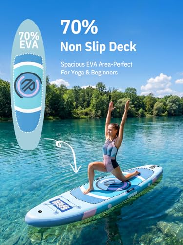 Niphean 10' Inflatable Paddle Board, Ultra-Light SUP for Beginners - color: Blue