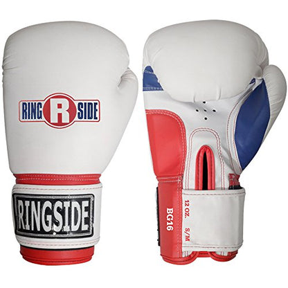 Ringside Pro Style Boxing Training Kickboxing Muay Thai Sparring Gloves - color: White, size: Small-Medium