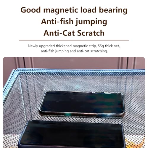 Fish Tank Cover Mesh Aquarium Lid Fish Tank Anti-Jumping Net Magnetic Length 25cm
