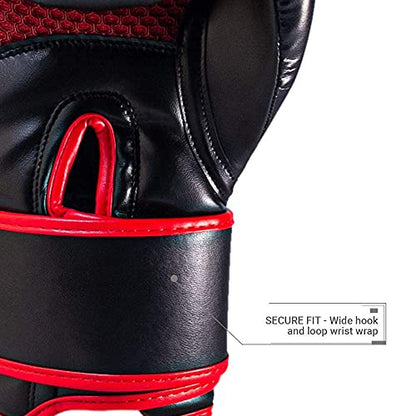 Revgear Premier Boxing Gloves, Kickboxing, Training Sessions with Speed Bag - color: Red/Black, size: 14 OZ
