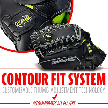 Franklin Sports Field Master Baseball Glove - color: Black, style: 12" - Trapeze Web