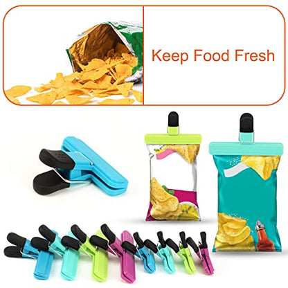 Chip Clips, 8 Pack Food Clips, Upgrade Wide Open Bag Clips for Food Storage with Air Tight Seal Grip (4 x L, 4 x S) - size: 8 pack (4*large, 4*small)