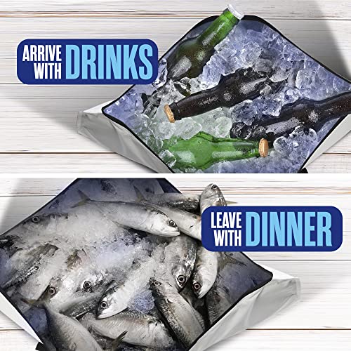 Houseables Fish Bag, Fish Kill Bag, Fishing Cooler, Insulated Carrier for Fishing, Cooling Gear, Big, Waterproof For Kayak, Transport, Weigh In, Catch, Ice, Tuna, Salmon, Bass, Trout, 41x16.5”, 72x30” - size: 41 x 16.5 Inch