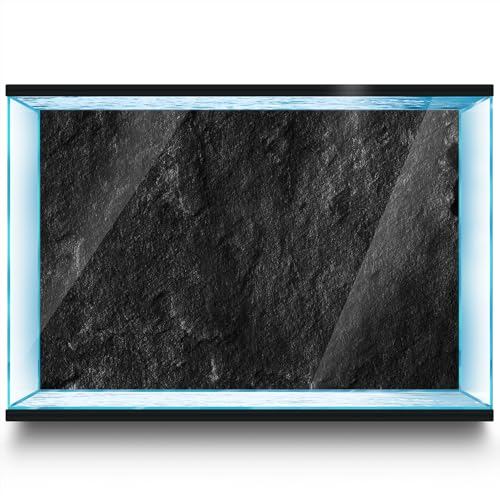 Aquarium Background Stickers - Stone, Texture, Surface, Depth, Black - Fish Tank Reptile Terrarium Decor Poster (60 x 40 cm / (23.6 x 15.7 inches)) - size: 60 x 40 cm / (23.6 x 15.7 inches)