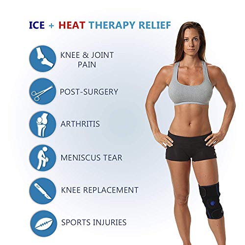 ComfiLife Knee Ice Pack with Wrap Reusable Hot & Cold Therapy Gel Pack Adjustable Compression Support for Injuries, Pain, Surgery, Arthritis, Meniscus and More - size: 1 Count (Pack of 1)