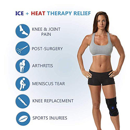 ComfiLife Knee Ice Pack with Wrap Reusable Hot & Cold Therapy Gel Pack Adjustable Compression Support for Injuries, Pain, Surgery, Arthritis, Meniscus and More - size: 1 Count (Pack of 1)