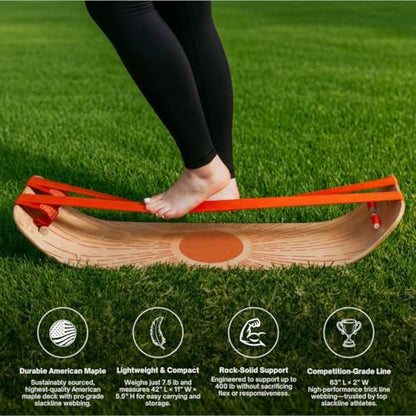 GIBBON SlackBoard, Balance Board Kids & Adults, Slackline Balance Trainer - color: Caesar Plus - 2 Line