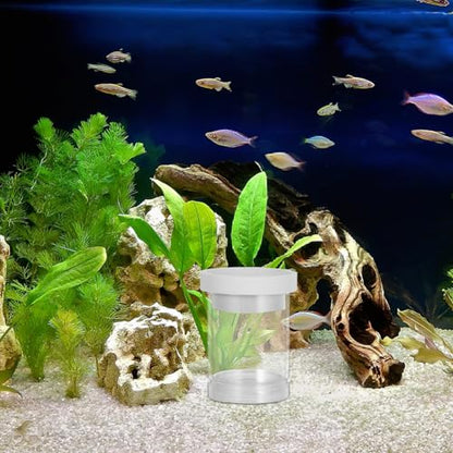 Lurrose Fish Breeding Box for Aquarium with Floating Egg Isolation Net, Small White Hatching Incubation Container, Guppy Fish Tank Isolation for Fry Nursery and Egg Protection