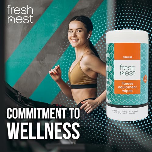 Fitness Equipment Wipes - Cleaning Wipes - 75 Count | Cleaning Wipes for Yoga Mats,Studios, Gym, Peloton & Cycle Bikes, Spas, Fragrance-Free, Surface Cleaning for Home and Office - size: 75 Count (Pack of 1)