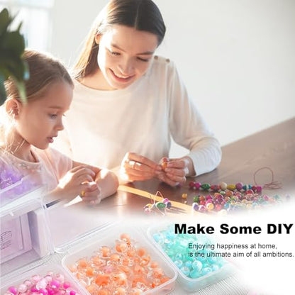 Bead Organizer Box, 46Pcs Small Bead Organizers and Storage Plastic Cases, Mini Clear Storage Containers Boxes with Hinged Lid for Diamond Painting Accessories Seed Jewelry Crafts