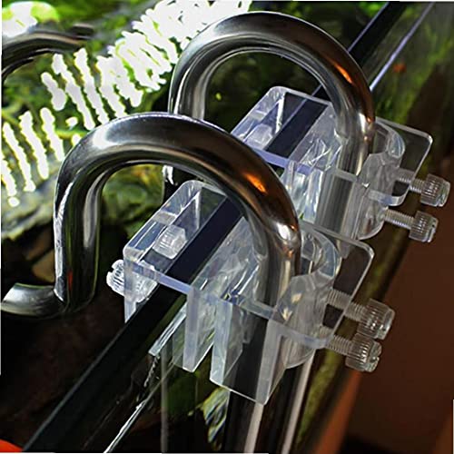 1 Set Clear Acrylic Aquarium Reef Tank Pipe Tube Holder Clip for 12mm/16mm Tubing, Tank Mounted