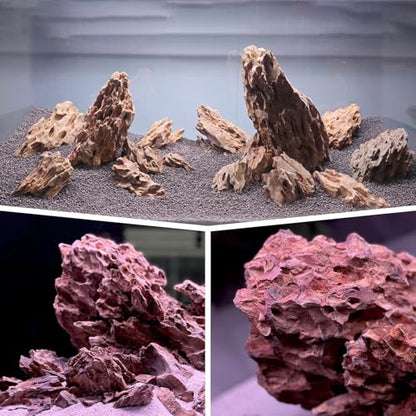 Natural Stone 20lb Aquarium Rocks for Aquarium Landscaping Models and PH Neutral Rocks Aquascaping Stones for Terrariums-2-8 inches