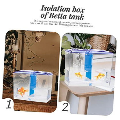 GALPADA Transparent Acrylic Betta Fish Breeding Box with Removable Divider Mini Isolation Hatchery Tank for Small Fish Survival and Observation Aquarium Incubator
