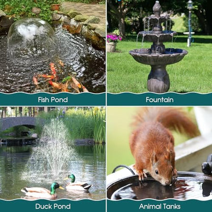 55W Solar Pond Filter, Solar Fountain Pump with Pond Filter Kit Adjustable Flow, Pond Filter Box with Filter Medias for Outdoor Ponds Fish Tank Pool Waterfall Koi Pond Water Features