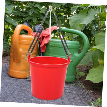 Ciieeo Gardening Water Bucket Pail with Handle Multipurpose Water Container for Farming Cat Washing and Irrigation Red with Stand