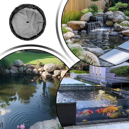 Floating Plant Protector Net, Fine Mesh Fish Barrier, 11.8x11.8 Inches Pond Protector with Floating Ring, Aquatic Plant Basket, Guard Net with Interlocking Clips, Botanical Shield for Backyard