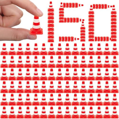 Soulchen 150 Pcs 1" Mini Traffic Cones Miniature Barricades Toys,Red - color: Red