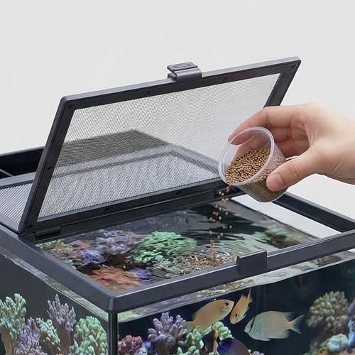 Mount Cover with Secure Clip and Mounts Prevents Fish Escaping Easy Reinforced Screen for Fish Tanks Easy Installation Anti-Jump Design