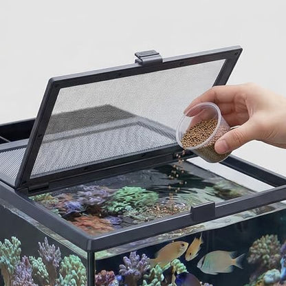 Mount Cover with Secure Clip and Mounts Prevents Fish Escaping Easy Reinforced Screen for Fish Tanks Easy Installation Anti-Jump Design