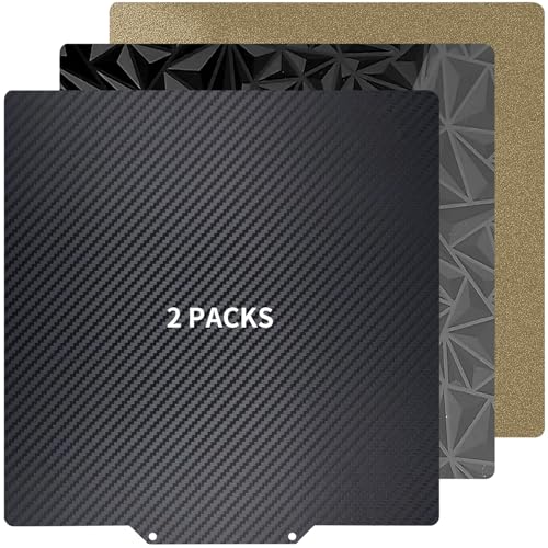 Upgraded 2 Packs Smooth PEO PET Build Plate and Double Sided Textured PEI Sheet 280x280mm Flexible Removable Spring Steel Heated Printing Bed Platform for Ender 7,Qid1 X-Plus 3 3D Printer - size: 280x280mm, style: Black PEO+PET