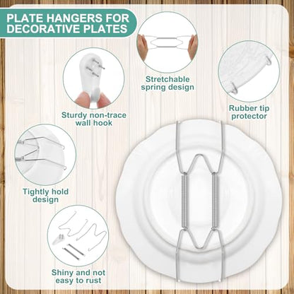 Hotop 12 Pcs Wall Plate Hangers Wire Invisible,6/8/10 Inch,Silver - color: Silver, size: 6/8/10 Inch