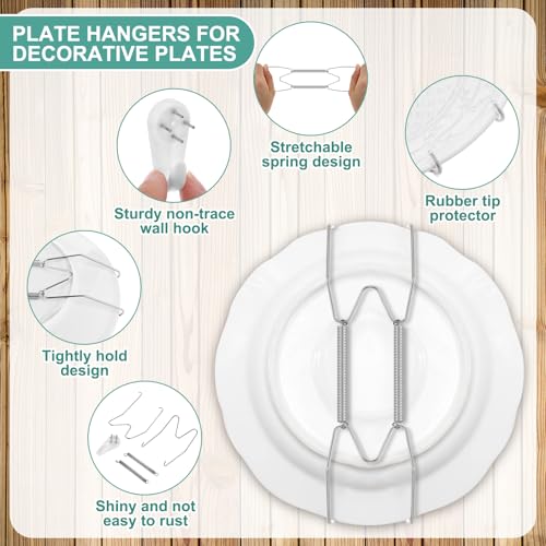 Hotop 12 Pcs Wall Plate Hangers Wire Invisible,8/12/14 Inch,Silver - color: Silver, size: 8/12/14 Inch