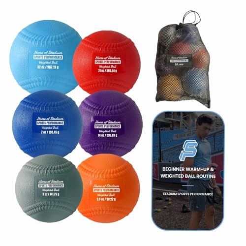 Set of 6 Weighted Balls with Seams and Free Throwing Program