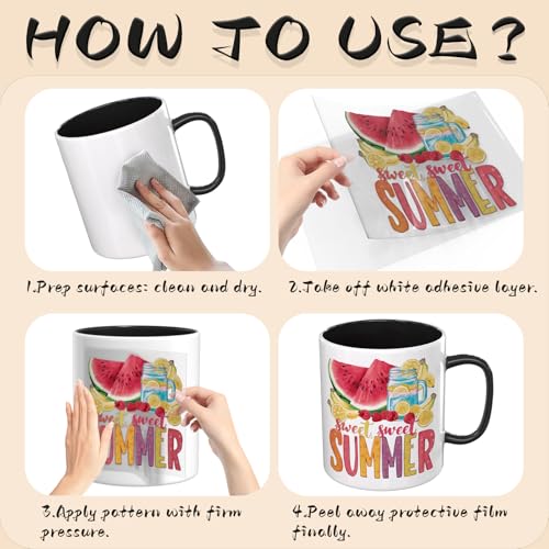 UV DTF Cup Wrap Transfer Stickers, 2 Sheets Summer Watermelon Rub On Transfers for Tumblers Glass Cups Mugs Water Bottles - style: Summer Watermelon