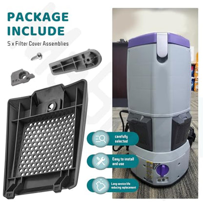 5 Pack 833954 841708 Vacuum Cleaner Hepa Filter Cover for Pro-Team Backpack 107303 107363 107310, for ProVac Super Coach Pro 6 & 10 Vacuum Cleaner