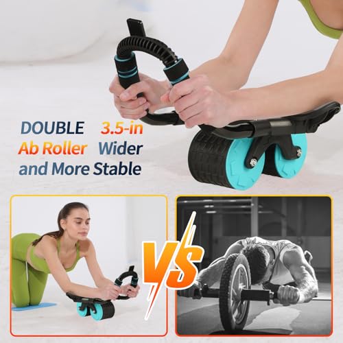 2026 Upgraded Ab Roller Wheel with Elbow Support - color: Black- Blue