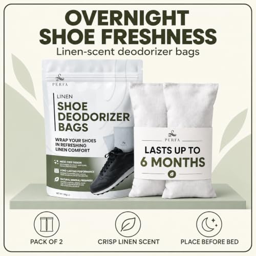 Perfa Shoe Deodorizer Pack of 2 - Linen Scent Odor Eliminator