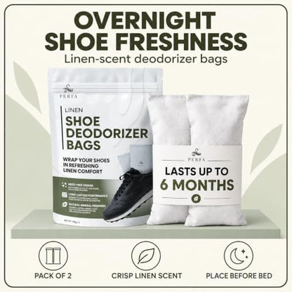 Perfa Shoe Deodorizer Pack of 2 - Linen Scent Odor Eliminator