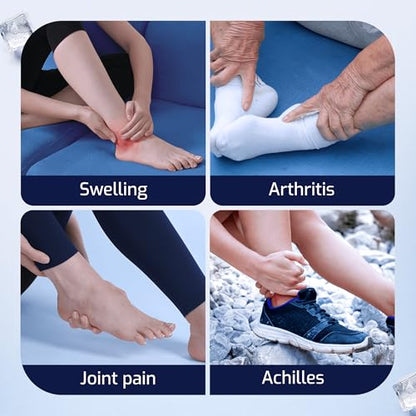 Ankle Ice Pack Wrap for Foot Pain, Hot/Cold Compression Sleeve Medium
