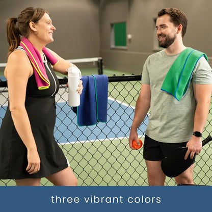 S&T INC. Microfiber Gym Towels, 3 Pack, 16" x 27", Honeycomb Brights | Absorbent and Lightweight, Quick-Dry, Compact for Gym Bag, Yoga and Travel, Machine Washable - color: Honeycomb Brights