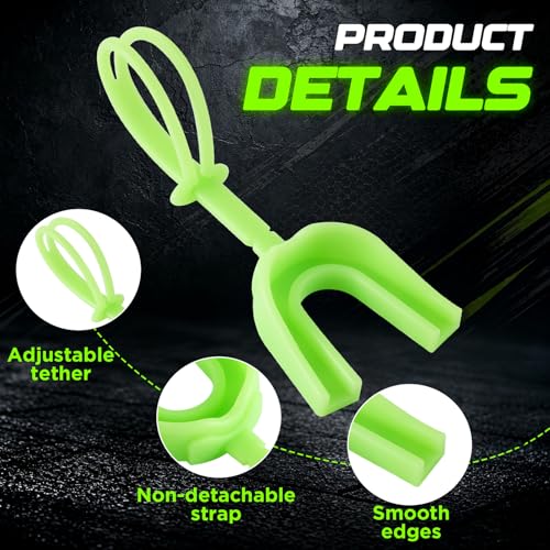 Dunzy 10 Pcs Football Mouth Guard with Strap - color: Glowing Green, size: Adult