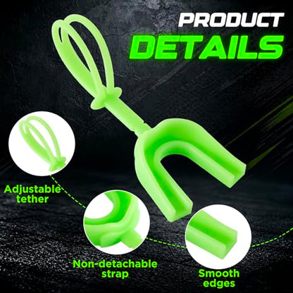 Dunzy 10 Pcs Football Mouth Guard with Strap - color: Glowing Green, size: Adult