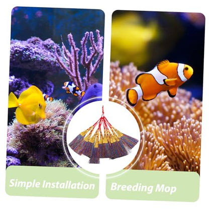 Kisangel 10pcs Floating Spawning Mops for Fish Breeding User Friendly Grass for Aquarium Tanks Durable Versatile Hideout for Betta and Fry Care - color: Violet