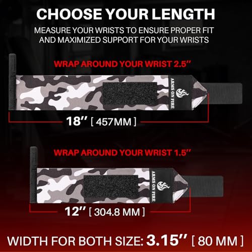 Elastic Cotton Weightlifting Wrist Wraps with Thumb Loops, 1 Pair - color: Black Camo, style: 18" – Beast Mode
