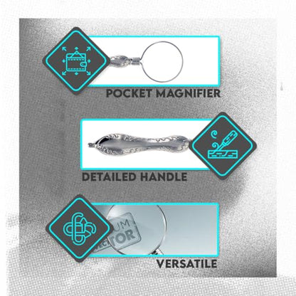 SE 10x Metal Handheld Magnifier with 1-Inch Glass Lens - Compact, Durable, Includes Cloth Storage Pouch - MI1404S