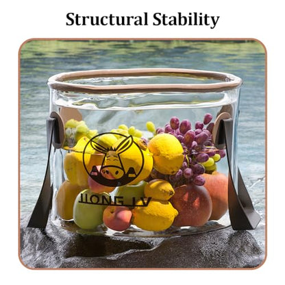 YUEWO Portable Collapsible Bucket with Handle Foldable Wash Basin Multifunctional Water Container Sink for Fishing, Camping, Hiking, Backpacking, Outdoor Survival, Car Washing