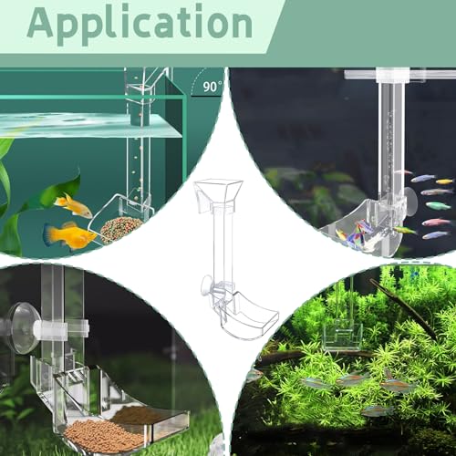 Aquarium Fish Shrimp Feeding Dish Set - Clear Feeder Tube and Dish With Cleaning Brush and Measuring Spoon for Shrimp - Prevents Food Scattering - Supplies for Small Fish