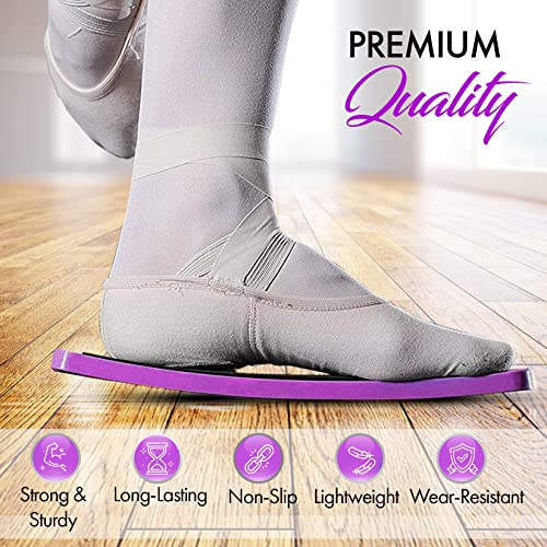 Turning Board for Dancers, Cheerleaders, Gymnasts, Ice Skaters | Improve Turns, Balance & Stability — Ballet Pirouette Trainer, Figure Skating & Gymnastics Practice Board - color: Purple with Bag