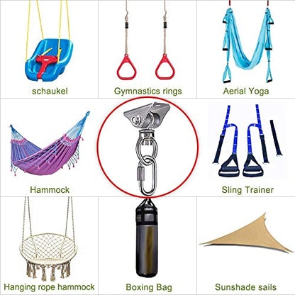BeneLabel Heavy Bag Hanger for Punching Bag Beam Mount Hardware 360° Rotation Boxing Bag Ceiling Mount I-Beam Hanger for Hanging Heavy Punching Bags Wall Hangers - color: Silver