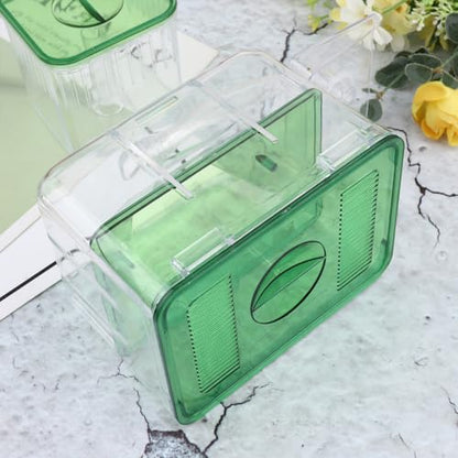 DOITOOL Fish Breeding Tank 2-Pack Transparent Isolation Box with Fine Mesh for Aquarium Fry Separation and Guppy Hatchery Home Use 5.11X7.48X4.33In