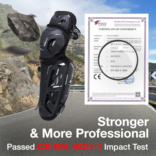 Scoyco Motorcycle Knee Pads CE Level 1 Protective Knee Shin Riding Gear Adult