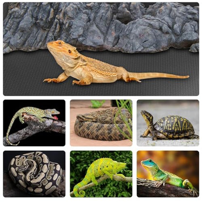 120 Gallon Reptile Terrarium Mat Liner, 96" X 24" Bearded Dragon Tank Accessories, Bearded Dragon Substrate flooring for 4x2x2 Reptile Enclosure, Reptile Bedding Carpet for Gecko,Lizard, Black