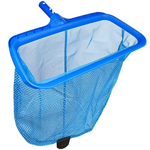 Swimming Pool Skimmer Net, Fine Mesh Pool Leaf Rake Net with Double-Layer Deep Bag, Reinforced Frame - Swimming Pool Nets for Cleaning Finest Debris - size: Plastic Double Layer Pool Rake