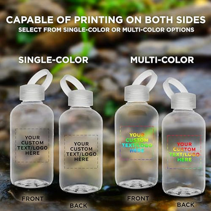 DISCOUNT PROMOS 10 Beau Water Bottles with Handle Set, 20 oz. - Customizable Text, Logo - Flexi-Grip, Plastic, Drinkware - Clear - color: - Custom - Clear, size: 10 bottles