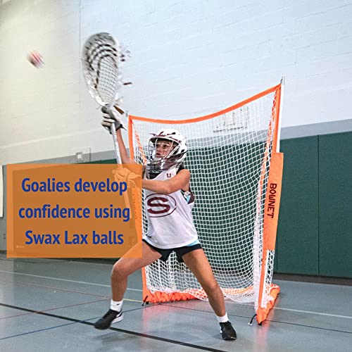 SWAX LAX Lacrosse Training Ball - Indoor Outdoor Practice Less Bounce & Rebounds - color: Orange