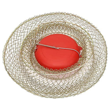 Portable Fishing Cage , Stainless Steel Mesh Fishing Bait Storage Cage , to Floating Fish Basket with Floating Bowl , for Outdoor Fishing(33cm in Diameter)
